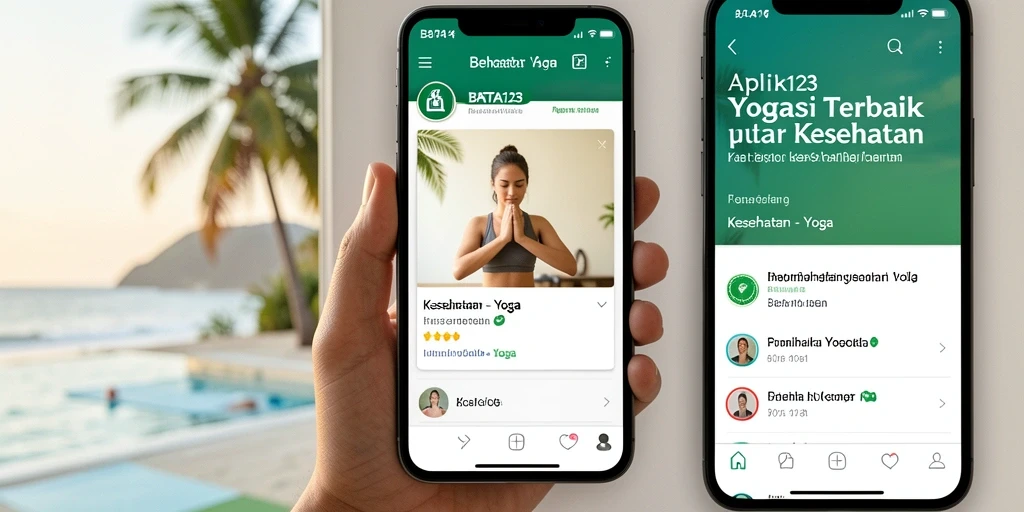 Antarmuka aplikasi BATA123 yang menampilkan latihan Yoga yang beragam.