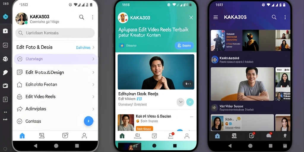Antarmuka KAKA303 untuk pengeditan video Reels yang menarik.