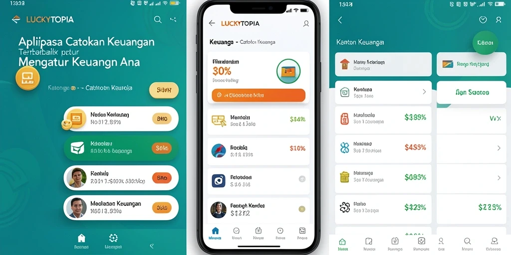 Antarmuka LUCKYTOPIA yang sederhana untuk pencatatan keuangan.