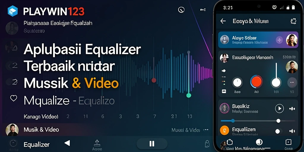 Antarmuka pengguna PLAYWIN123 dengan kontrol equalizer yang intuitif.