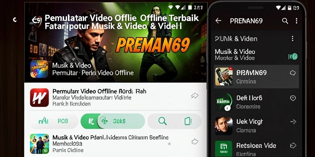 Tampilan antarmuka utama PREMAN69 dengan fungsi Pemutar Video Offline yang sederhana.