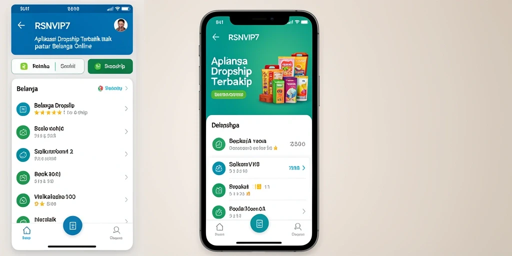 Antarmuka aplikasi RSNVIP7 yang intuitif untuk pengguna dropship.
