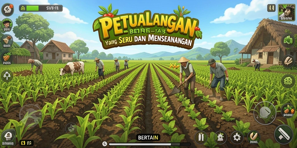 Antarmuka menarik dan responsif dalam game Bertani SVIP1.